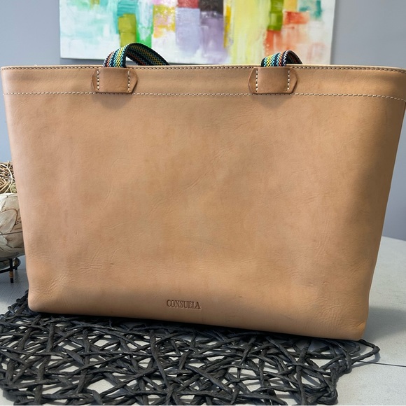 🌸🌼🌺 Consuela Brett Easy Tote Tan Patent Tote - Pink and Orange Floral Appliqués - Picture 10 of 16